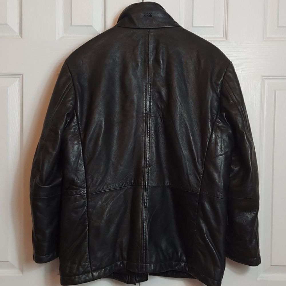 Hugo Boss Black Lambskin Leather Field Jacket 38R - Picture 10 of 16